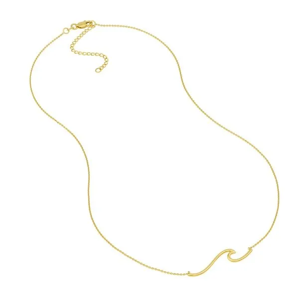 GOLD WAVE PENDANT NECKLACE Image 2 Blue Water Jewelers Saint Augustine, FL