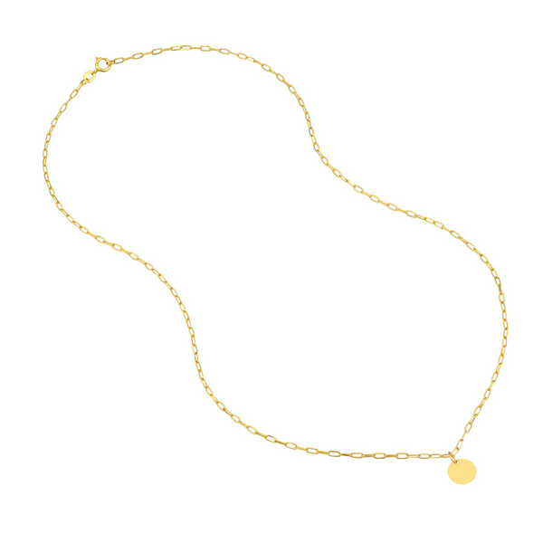 GOLD DISK PAPER CLIP NECKLACE Image 4 Blue Water Jewelers Saint Augustine, FL
