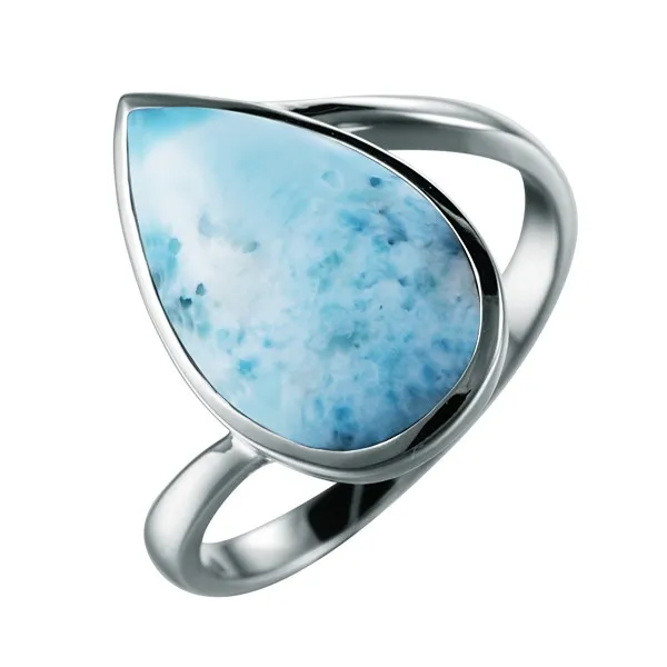 SILVER LARIMAR TEAR DROP RING Blue Water Jewelers Saint Augustine, FL