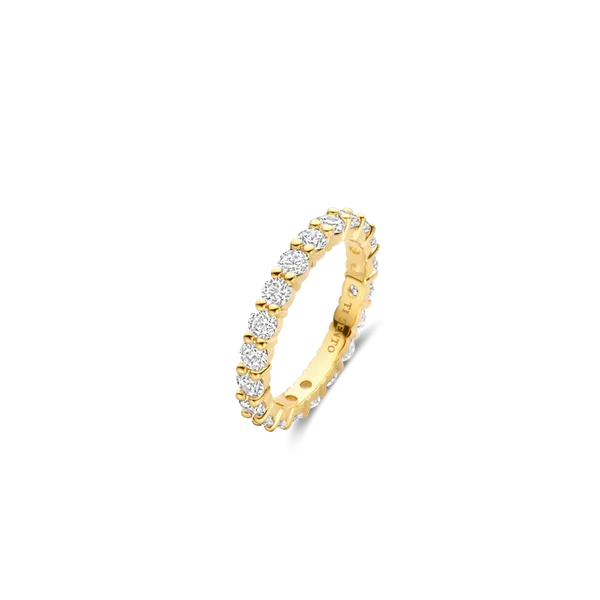 TI SENTO Gold-Plated Silver Eternity Ring Blue Water Jewelers Saint Augustine, FL