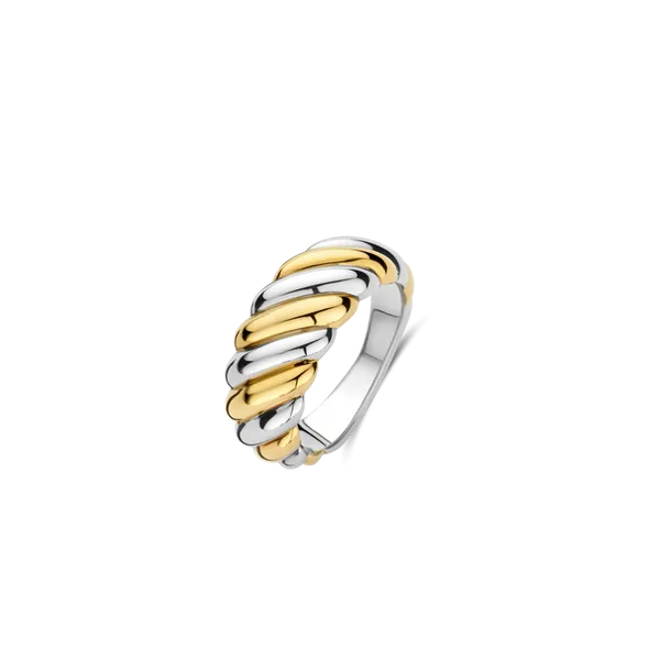 TI SENTO Gold-Plated Silver Domed Ring Blue Water Jewelers Saint Augustine, FL