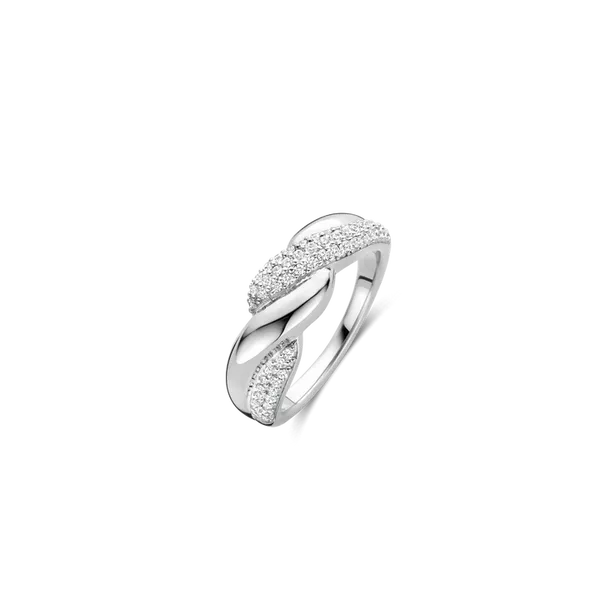 TI SENTO SILVER PAVE CZ INTERTWINED RING Blue Water Jewelers Saint Augustine, FL