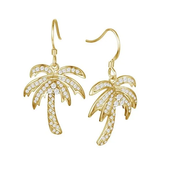 Palm Tree Earrings Blue Water Jewelers Saint Augustine, FL