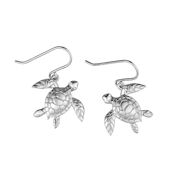 SILVER SEA TURTLE EARRINGS Blue Water Jewelers Saint Augustine, FL