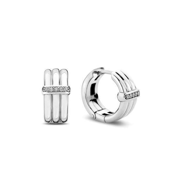 TI SENTO ART DECO TRIPLE HUGGIE SILVER EARRINGS Blue Water Jewelers Saint Augustine, FL