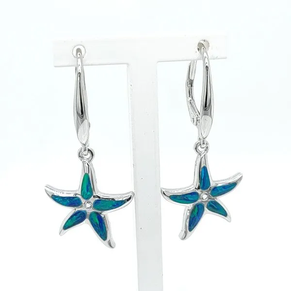 SILVER OPAL STARFISH DANGLE EARRINGS Blue Water Jewelers Saint Augustine, FL