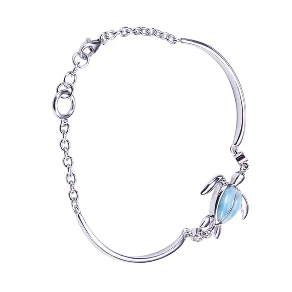 SILVER LARIMAR SEA TURTLE BRACELET Blue Water Jewelers Saint Augustine, FL
