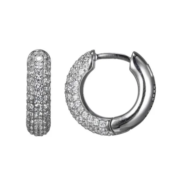 SILVER CZ PAVE HOOPS Blue Water Jewelers Saint Augustine, FL