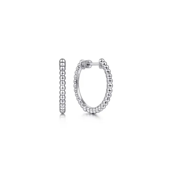 BUJUKAN SILVER BEADED CLASSIC HOOP EARRINGS Image 2 Blue Water Jewelers Saint Augustine, FL