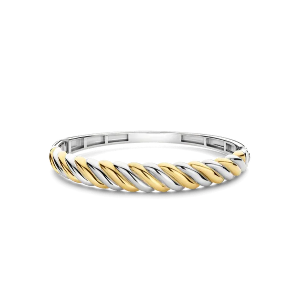 TI SENTO GOLD-PLATED SILVER DOMED TWO-TONED BRACELET Blue Water Jewelers Saint Augustine, FL