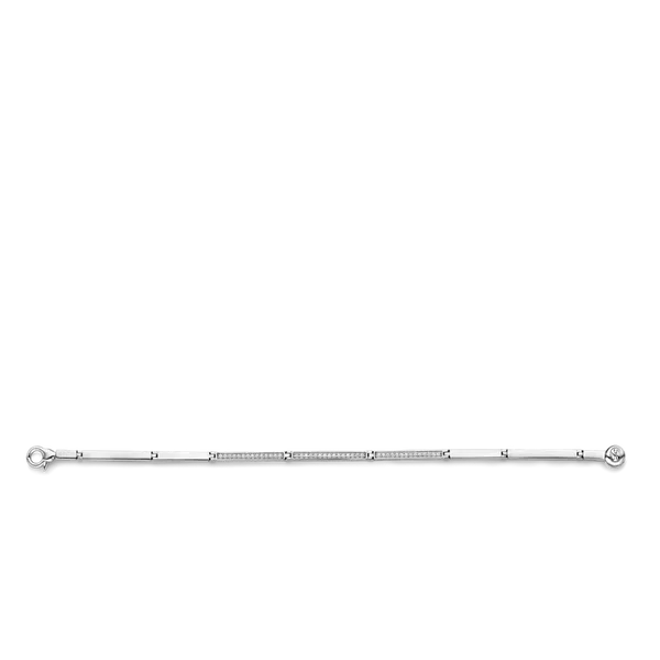 TI SENTO PLATINUM-PLATED SILVER GEOMETRIC BANGLE WITH CLASP Image 3 Blue Water Jewelers Saint Augustine, FL