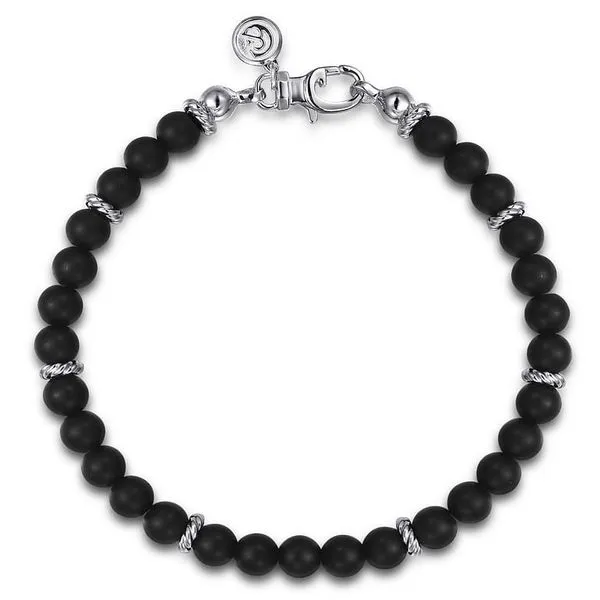 SILVER ONYX BEADED BRACELET Blue Water Jewelers Saint Augustine, FL