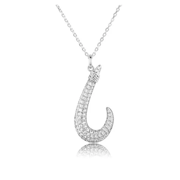 SILVER CZ HOOK NECKLACE Blue Water Jewelers Saint Augustine, FL