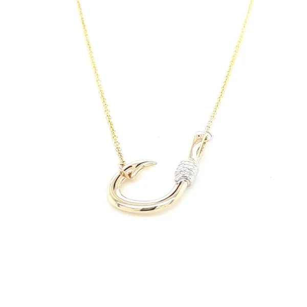 GOLD PLATED FISH HOOK NECKLACE Blue Water Jewelers Saint Augustine, FL