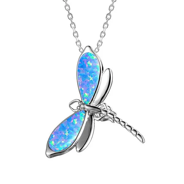 SILVER OPAL DRAGON FLY PENDANT/NECKLACE Blue Water Jewelers Saint Augustine, FL