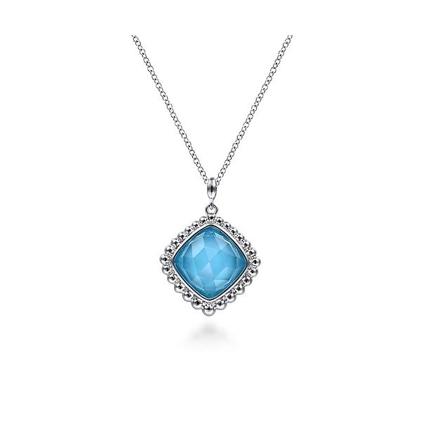 Silver Crystal and Turquoise Pendant Necklace Blue Water Jewelers Saint Augustine, FL