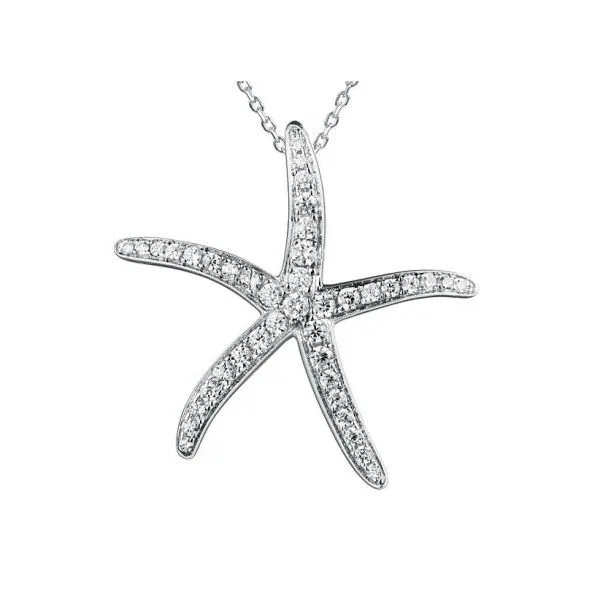 SILVER CZ STARFISH NECKLACE Blue Water Jewelers Saint Augustine, FL