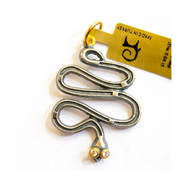 SILVER & DIAMOND SNAKE PENDANT Blue Water Jewelers Saint Augustine, FL