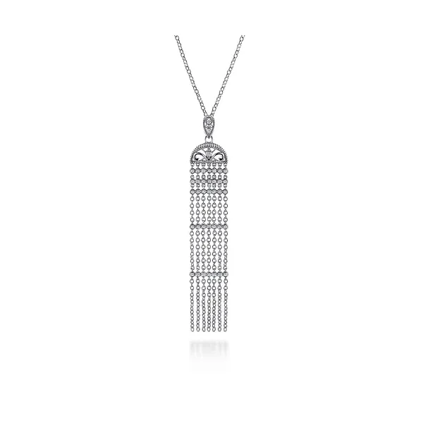SILVER WHITE SAPPHIRE FRINGE PENDANT NECKLACE Blue Water Jewelers Saint Augustine, FL