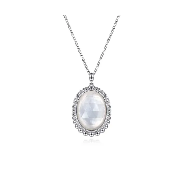 SILVER AND WHITE MOTHER OF PEARL PENDANT NECKLACE Blue Water Jewelers Saint Augustine, FL