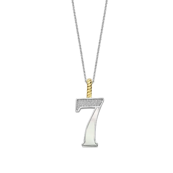TI SENTO GOLD-PLATED SILVER NUMBER 7 PENDANT NECKLACE Blue Water Jewelers Saint Augustine, FL