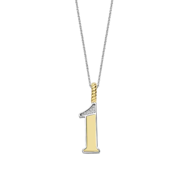 TI SENTO GOLD-PLATED SILVER NUMBER 1 PENDANT NECKLACE Blue Water Jewelers Saint Augustine, FL