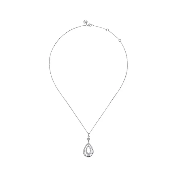 BUJUKAN SILVER WHITE SAPPHIRE TEARDROP PENDANT NECKLACE Image 2 Blue Water Jewelers Saint Augustine, FL