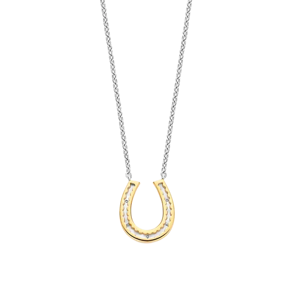 TI SENTO Gold-Plated Silver Horseshoe Necklace Image 3 Blue Water Jewelers Saint Augustine, FL