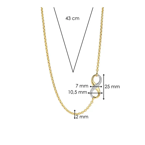 TI SENTO Gold-Plated Silver Infinity Necklace Image 4 Blue Water Jewelers Saint Augustine, FL
