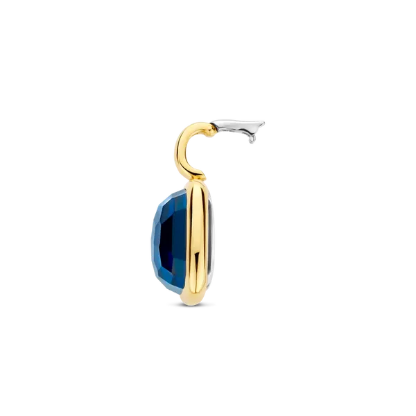 TI SENTO GOLD-PLATED SILVER BLUE STONE CUSHION-SHAPED PENDANT NECKLACE Image 4 Blue Water Jewelers Saint Augustine, FL