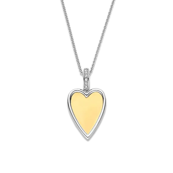 TI SENTO Gold-Plated Silver Heart Pendant Necklace Blue Water Jewelers Saint Augustine, FL