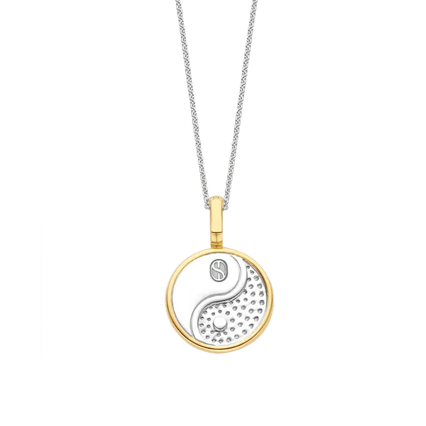 TI SENTO Gold-Plated Yin Yang Pendant Necklace Image 3 Blue Water Jewelers Saint Augustine, FL