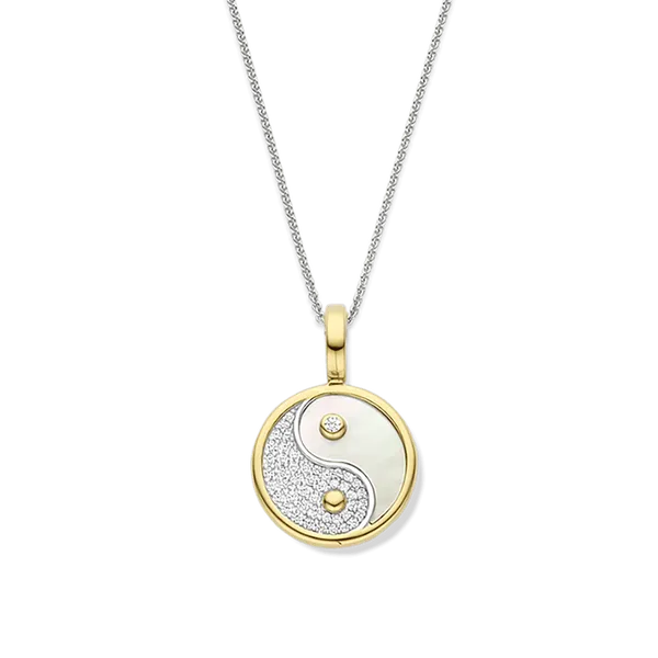 TI SENTO Gold-Plated Yin Yang Pendant Necklace Blue Water Jewelers Saint Augustine, FL