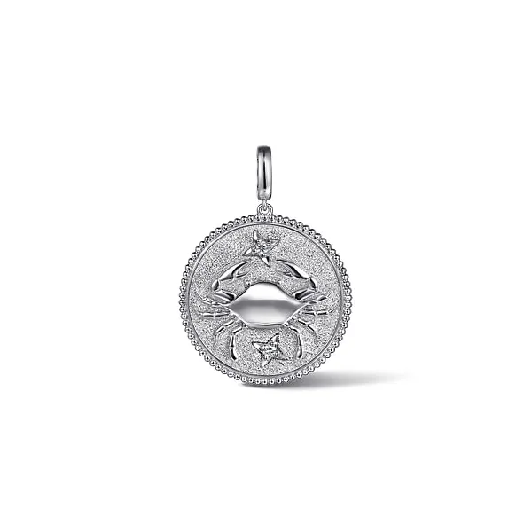 BUJUKAN WHITE SAPPHIRE AND SILVER CANCER ZODIAC PENDANT Blue Water Jewelers Saint Augustine, FL