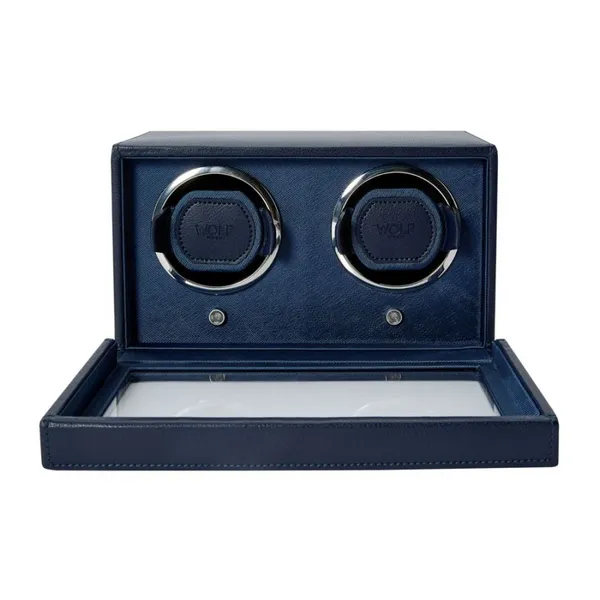 WOLF DOUBLE WATCH WINDER - NAVY Image 2 Blue Water Jewelers Saint Augustine, FL