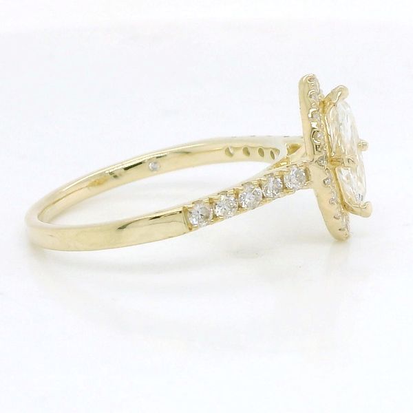 14K Yellow Gold Marquise Diamond Halo Engagement Ring Image 2 B & L Jewelers Danville, KY