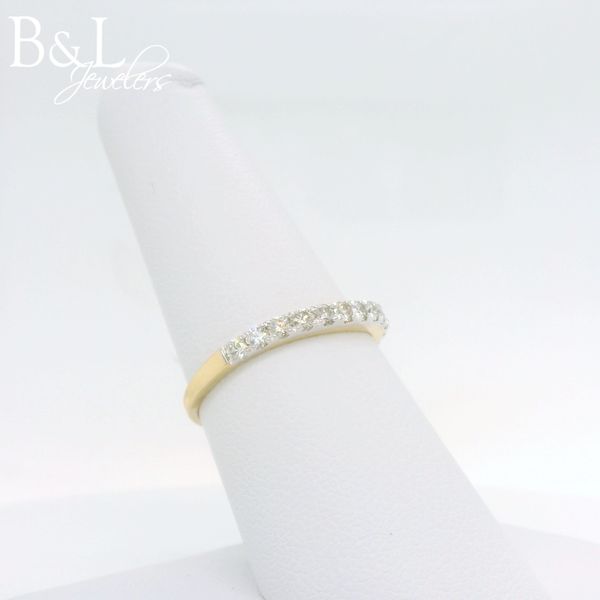 14k Yellow Gold .50ctw Diamond Slight Curved Band Image 2 B & L Jewelers Danville, KY