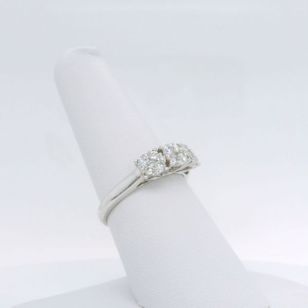 14k White Gold .57ctw 3 Stone Cluster Diamond Ring Image 2 B & L Jewelers Danville, KY