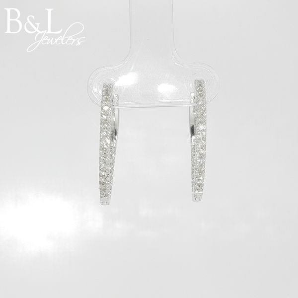 14K White Gold .50ctw Diamond Hoop Earrings B & L Jewelers Danville, KY