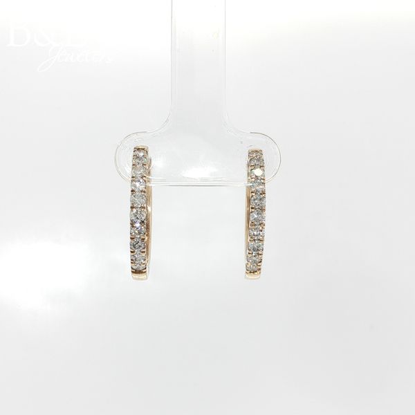 Yellow Gold Diamond Huggie Hoop Earrings B & L Jewelers Danville, KY