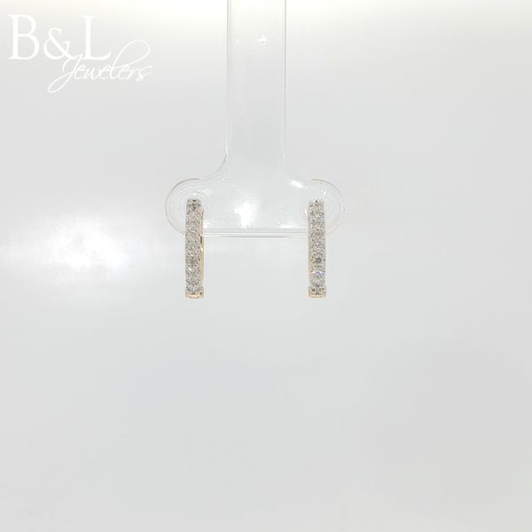 10k Yellow Gold .25ctw Diamond Medium Huggie Hoop Earrings B & L Jewelers Danville, KY