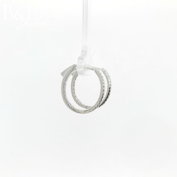10k White Gold .25ctw Diamond Inside Out Hoop Earrings Image 2 B & L Jewelers Danville, KY