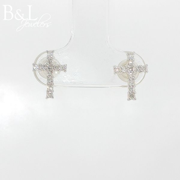 10k White Gold .25ctw Diamond Cross Earrings B & L Jewelers Danville, KY