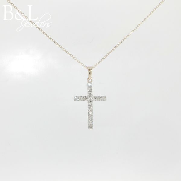 10k Yellow Gold .25ctw Diamond Cross Necklace B & L Jewelers Danville, KY