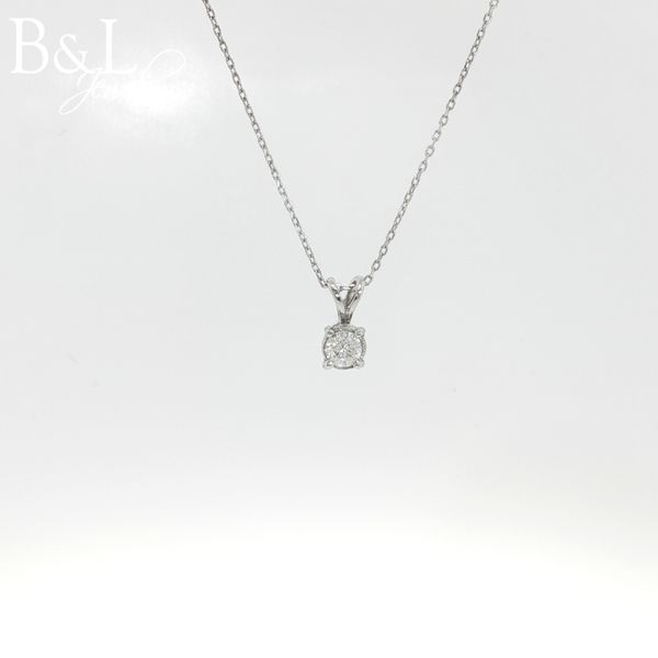 14k White Gold .30ctw Diamond Solitaire Necklace B & L Jewelers Danville, KY