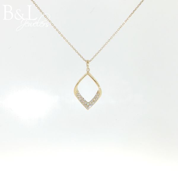 10k Yellow Gold .12ctw Diamond Marquise Shaped Necklace B & L Jewelers Danville, KY