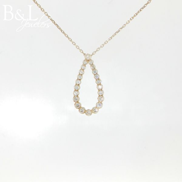 14k Yellow Gold .24ctw Pear Diamond Necklace B & L Jewelers Danville, KY
