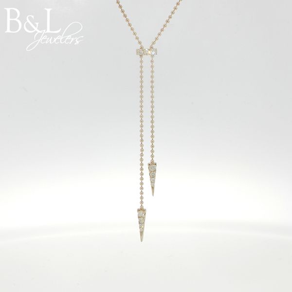 14k Yellow Gold .15ctw Diamond Stationary Bolo Style Necklace B & L Jewelers Danville, KY