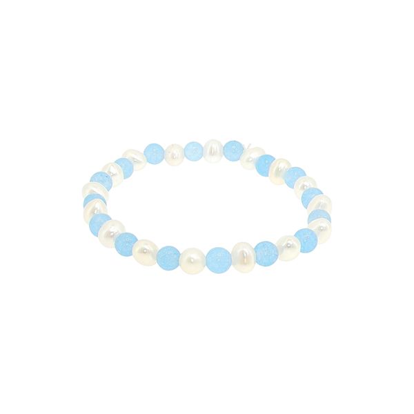Pearl and Blue Bead Children's Stretch Bracelet B & L Jewelers Danville, KY