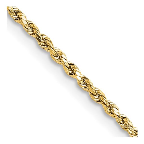 14k Yellow Gold 1.4mm Solid Diamond Cut Rope Chain with Pear Shape Clasp – 20 Inch B & L Jewelers Danville, KY